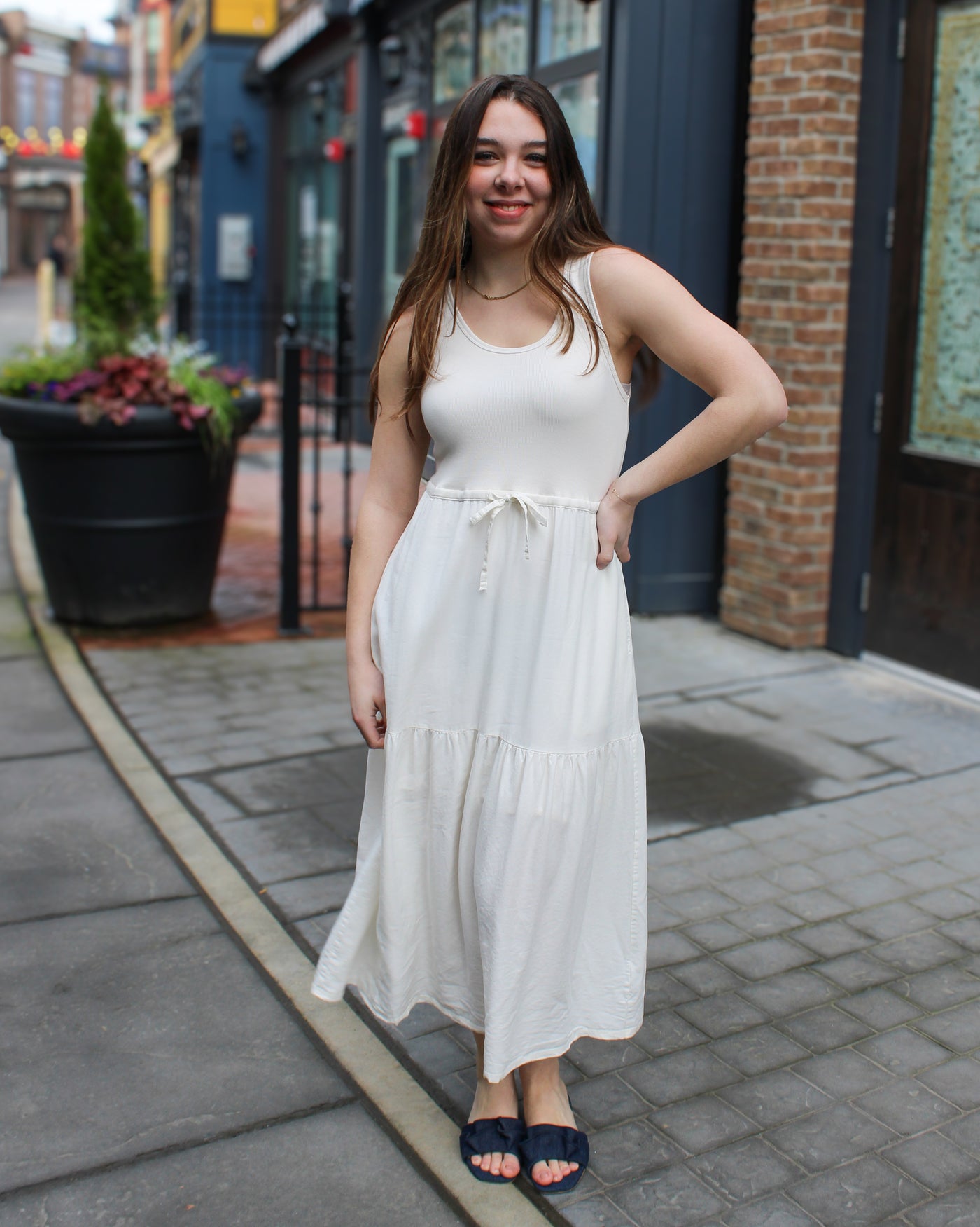 Mixed Media Midi Dress
