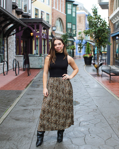 Sleeveless Mixed Media Maxi Dress