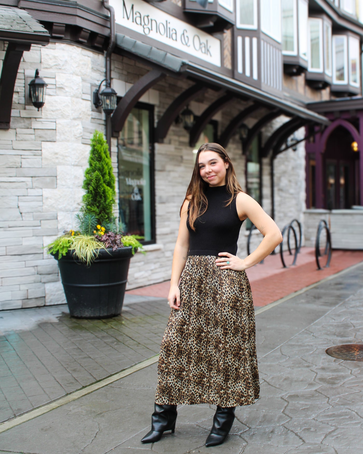 Sleeveless Mixed Media Maxi Dress