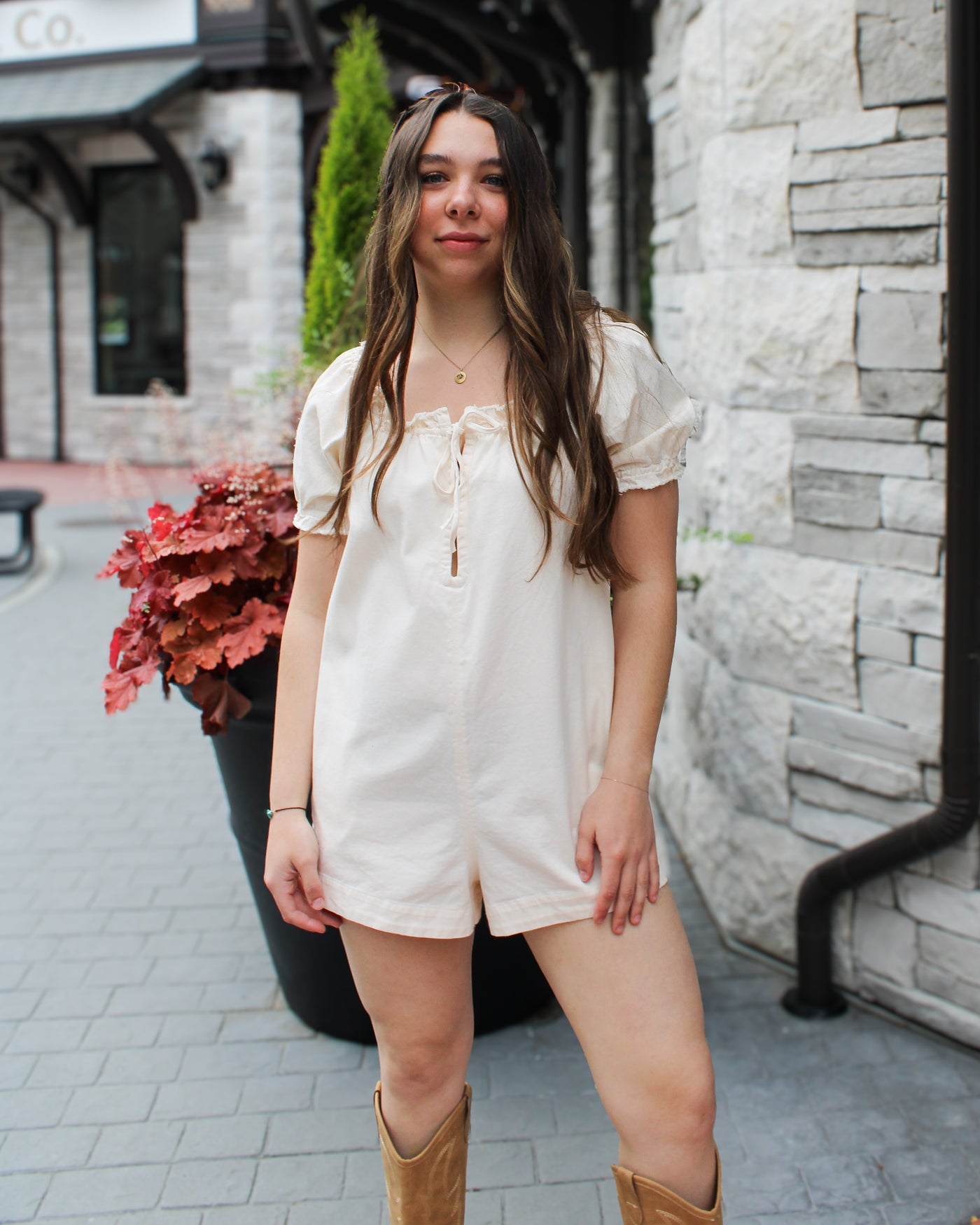 Daisy Denim Babydoll Romper