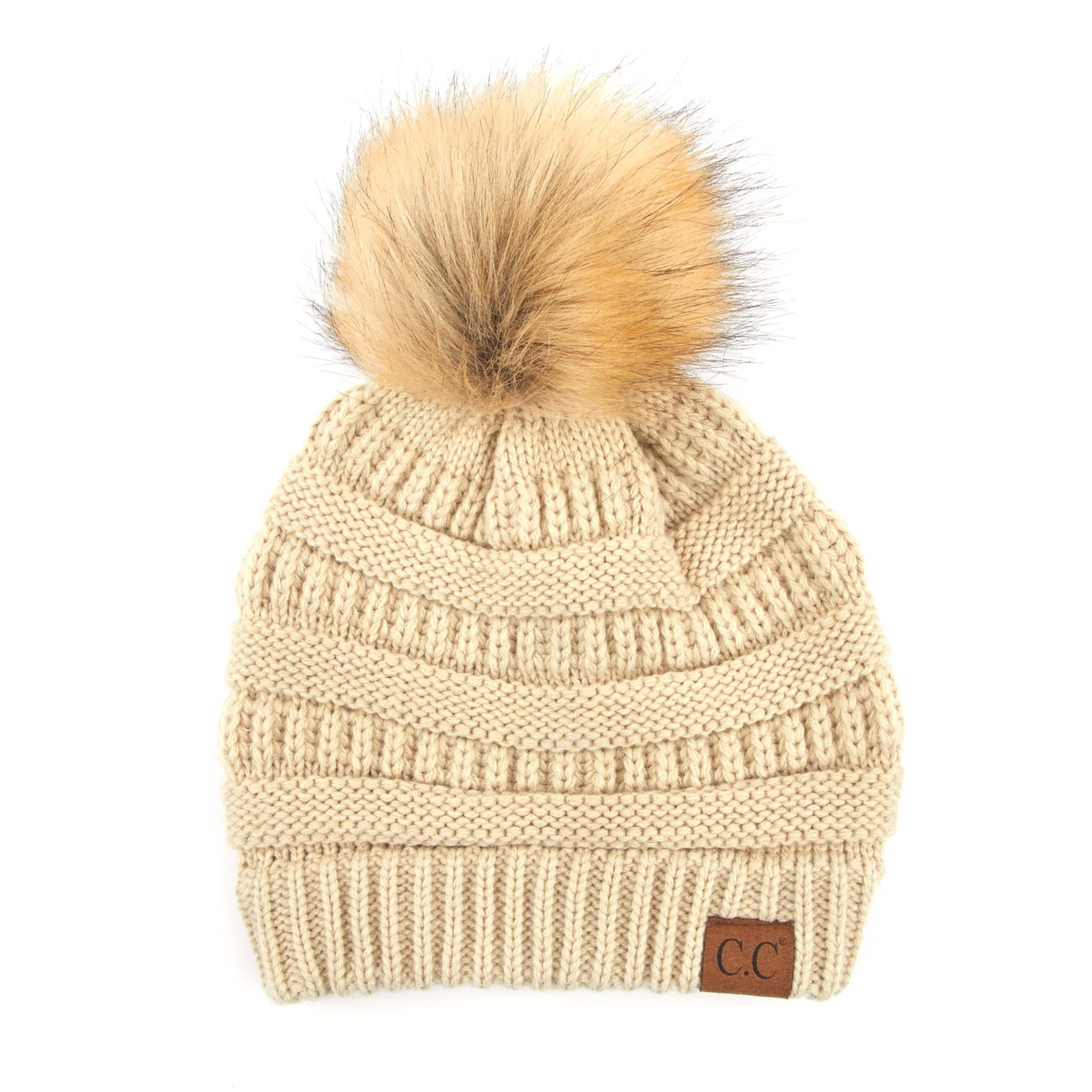 CC Tan Pom Beanie