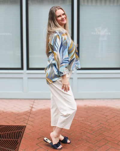 Moss Button Front Blouse
