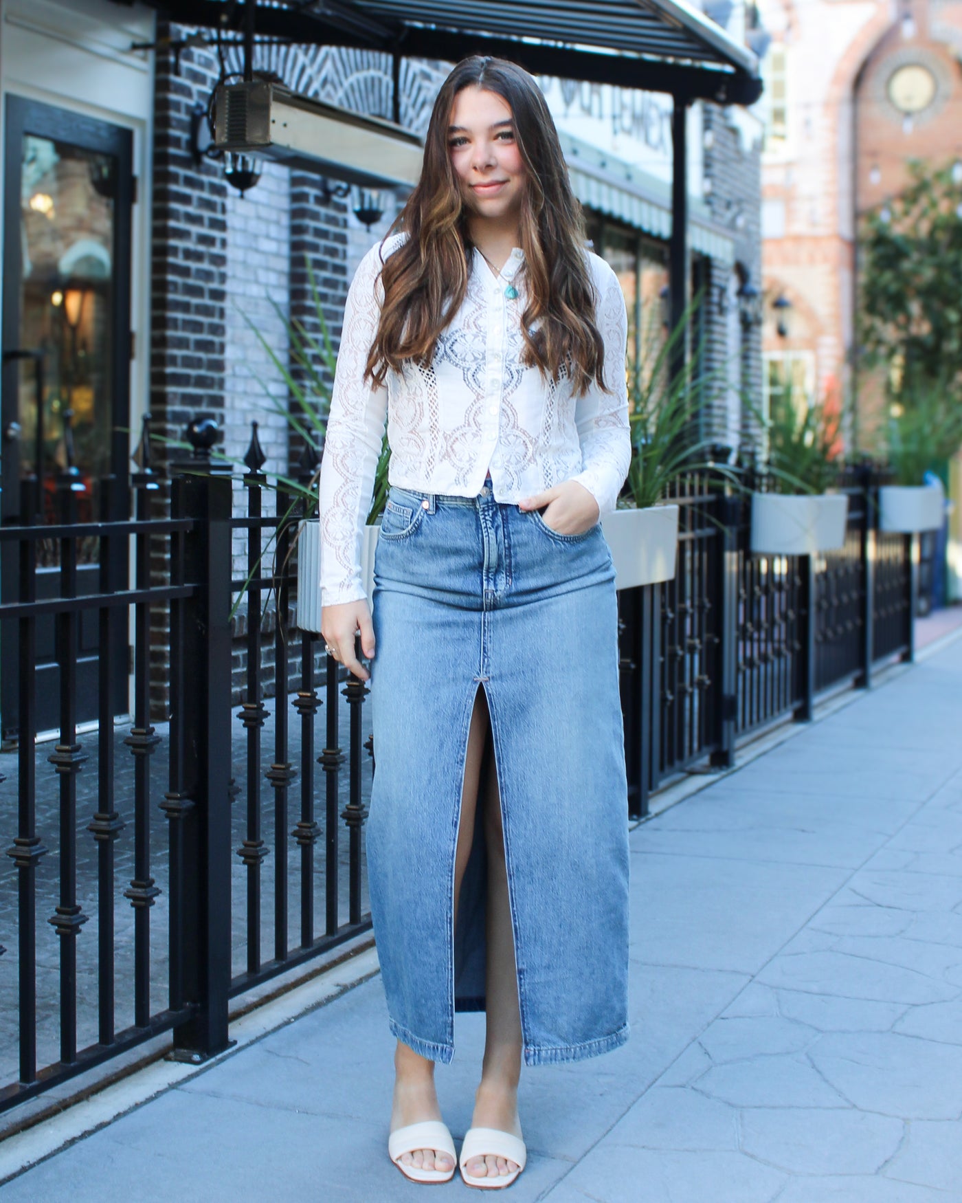 Nothing Better Denim Maxi Skirt