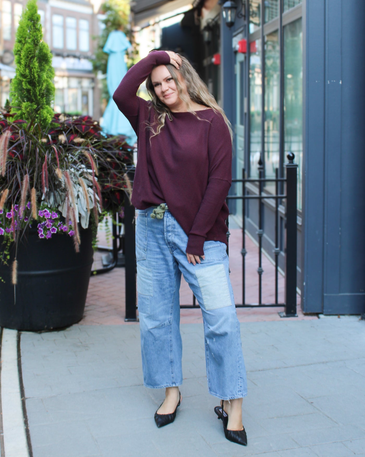 Latte Blues Thermal Top
