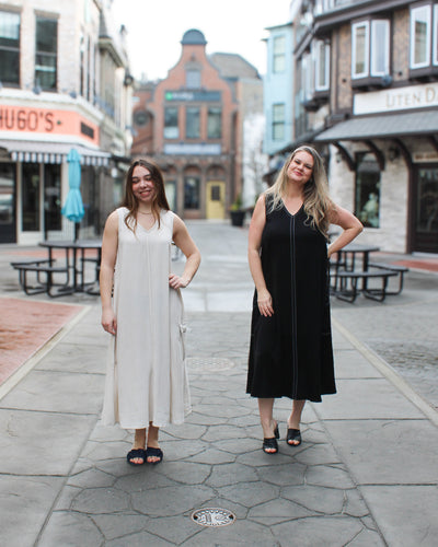 Linen Cargo Maxi Dress