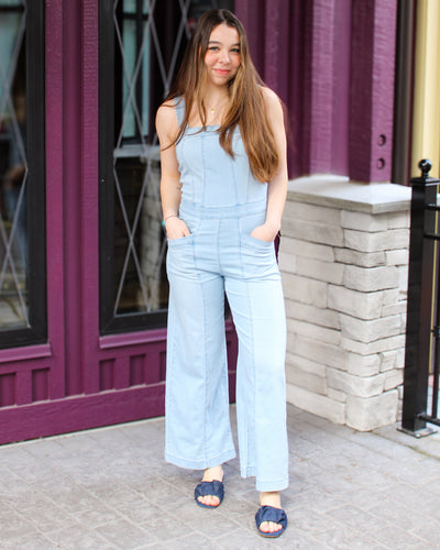 Blue Thread Denim Jumpsuit