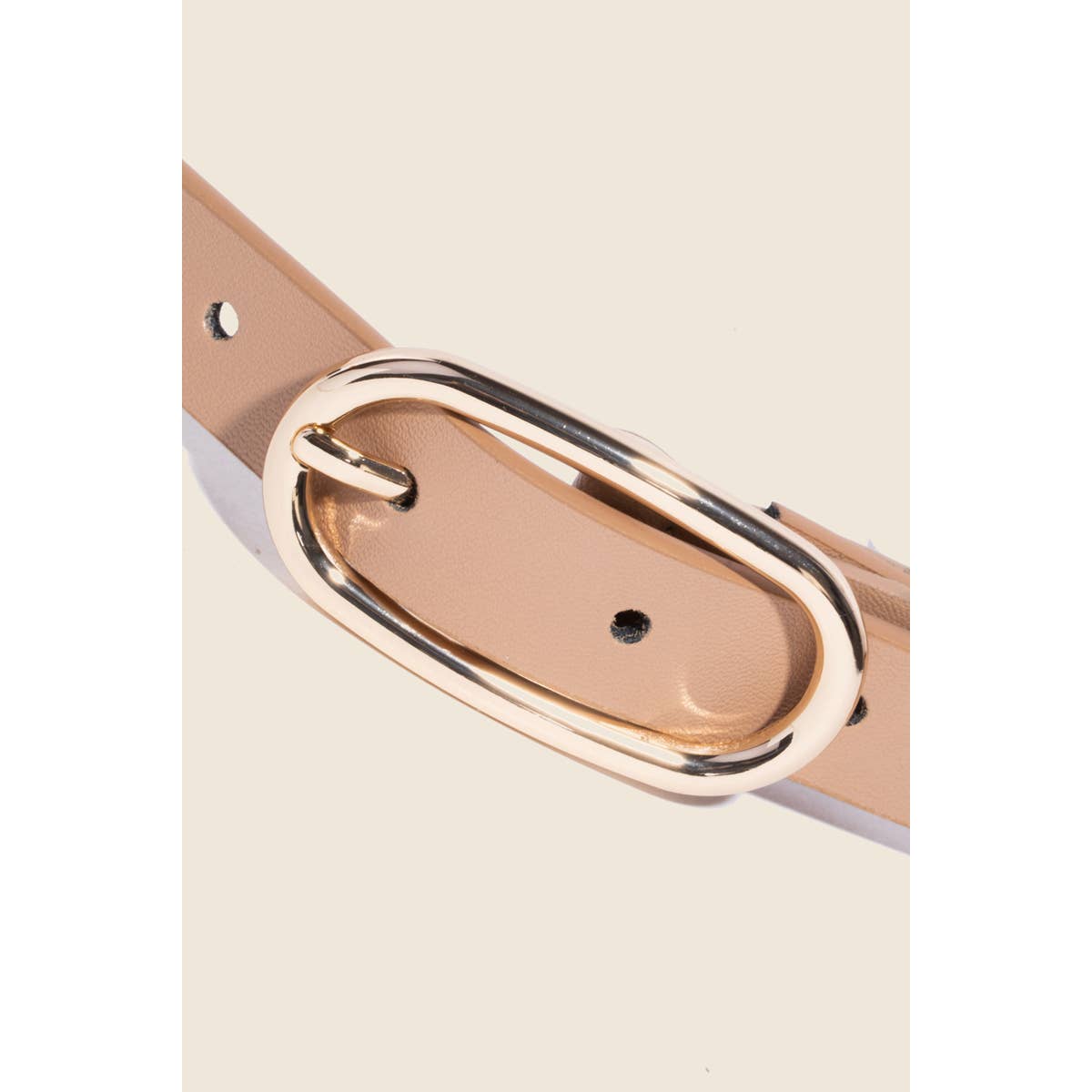 Genuine Leather Oval Buckle Belt
