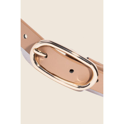 Genuine Leather Oval Buckle Belt