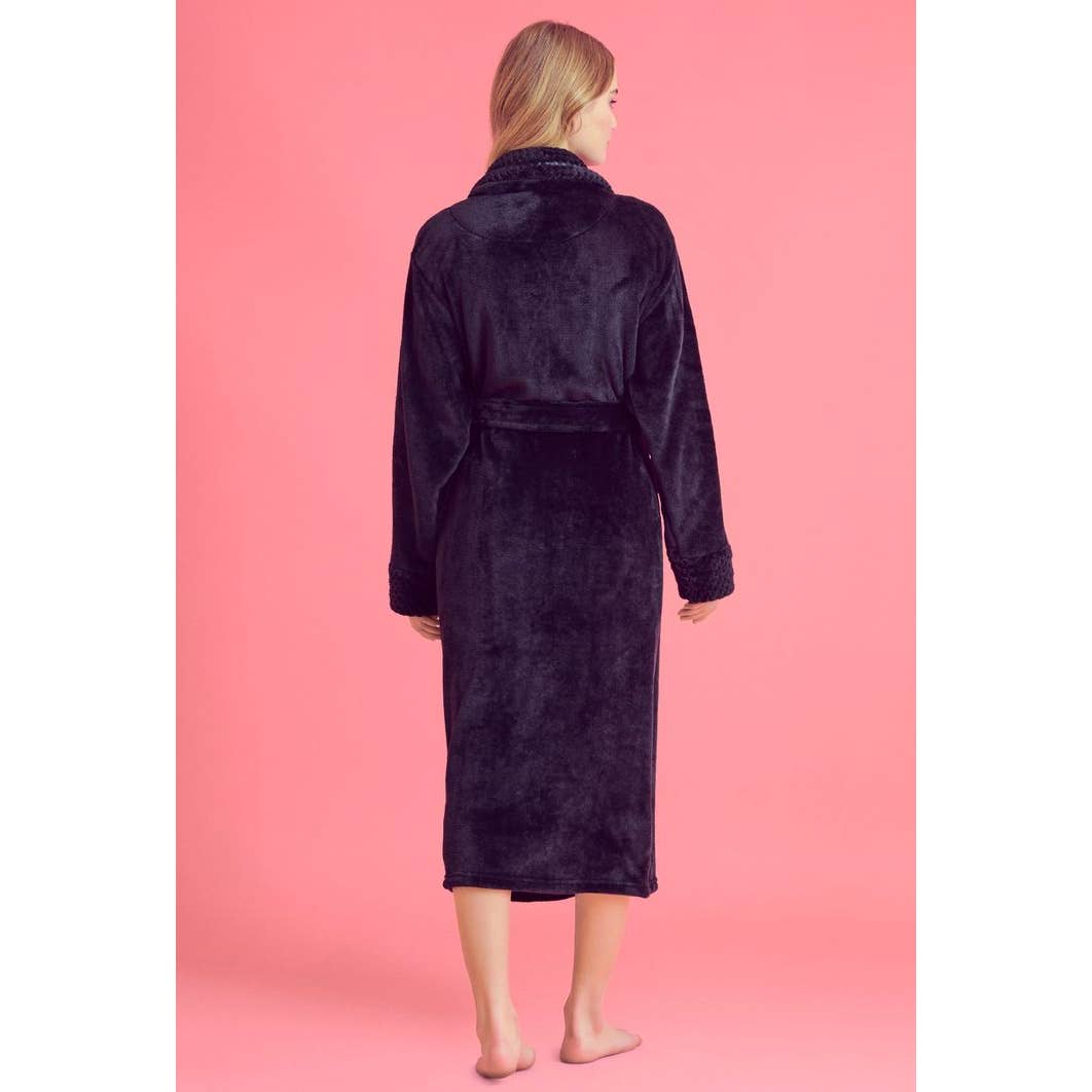 Plush Shawl Collar Bath Robe