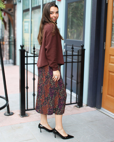 Plumwine Plisse Skirt