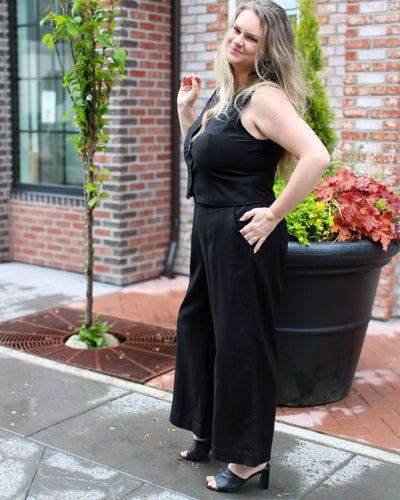 Linen Blend Pull-On Ankle Pant