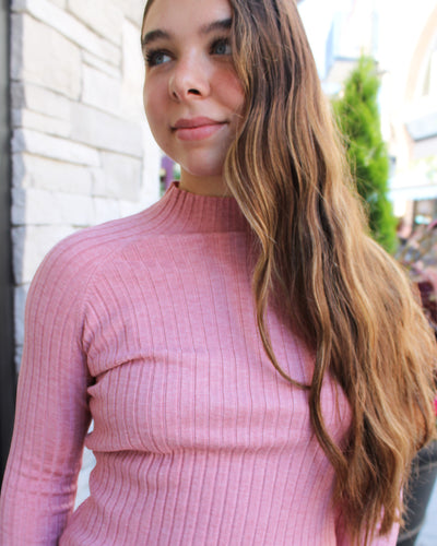 Ribbed Mock Neck Sweater