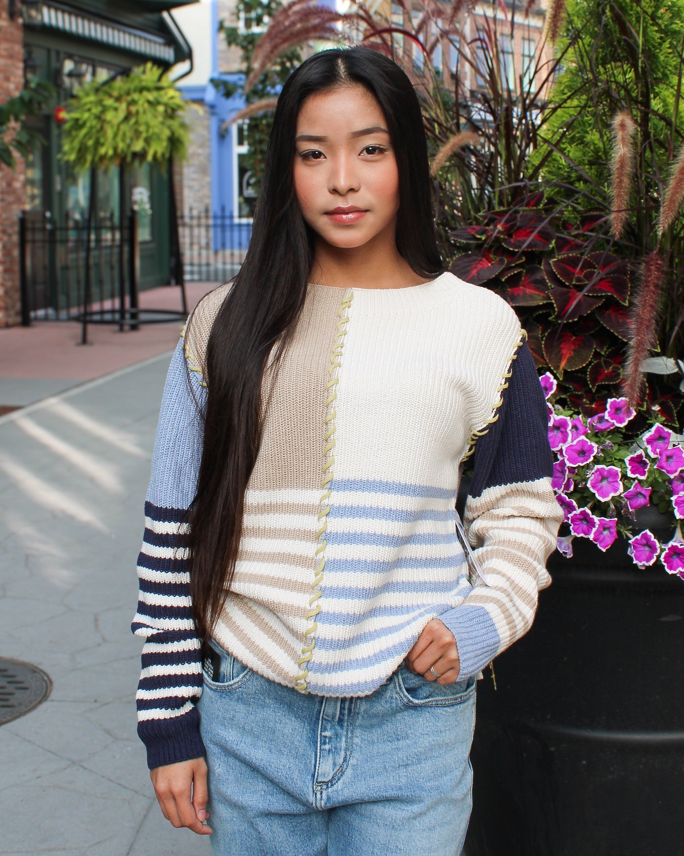 Contrast Stitch Sweater