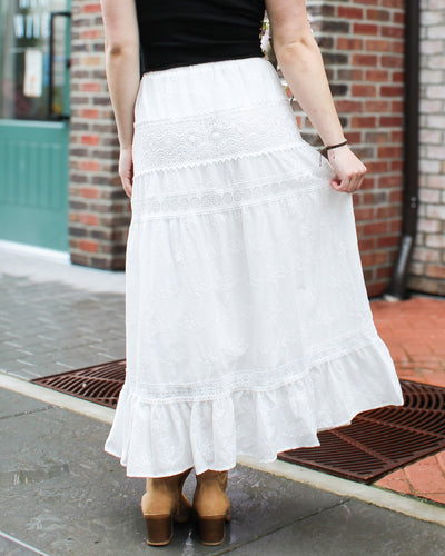 Averill Pull On Tiered Maxi Skirt