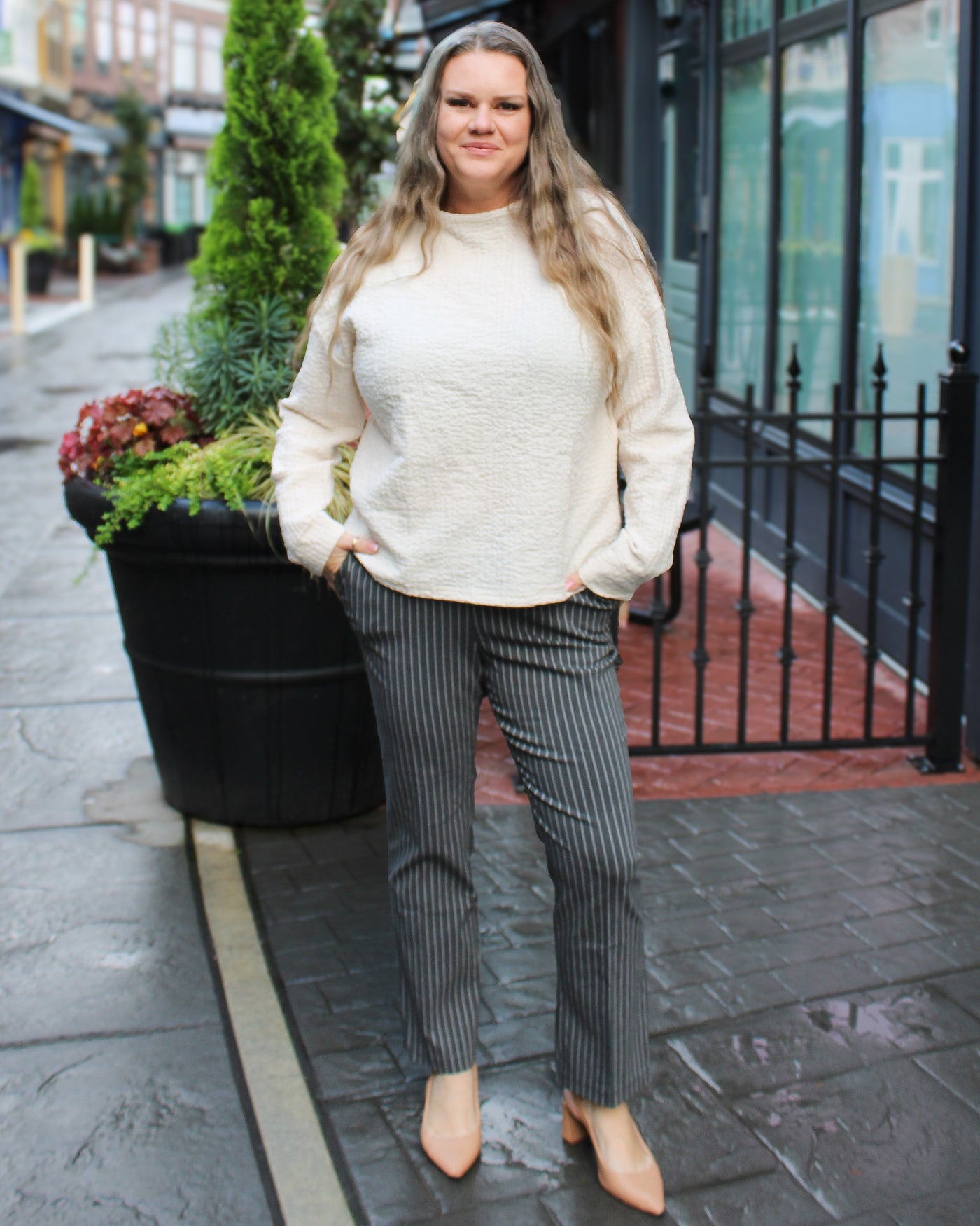 Moonstone Funnel Neck Top