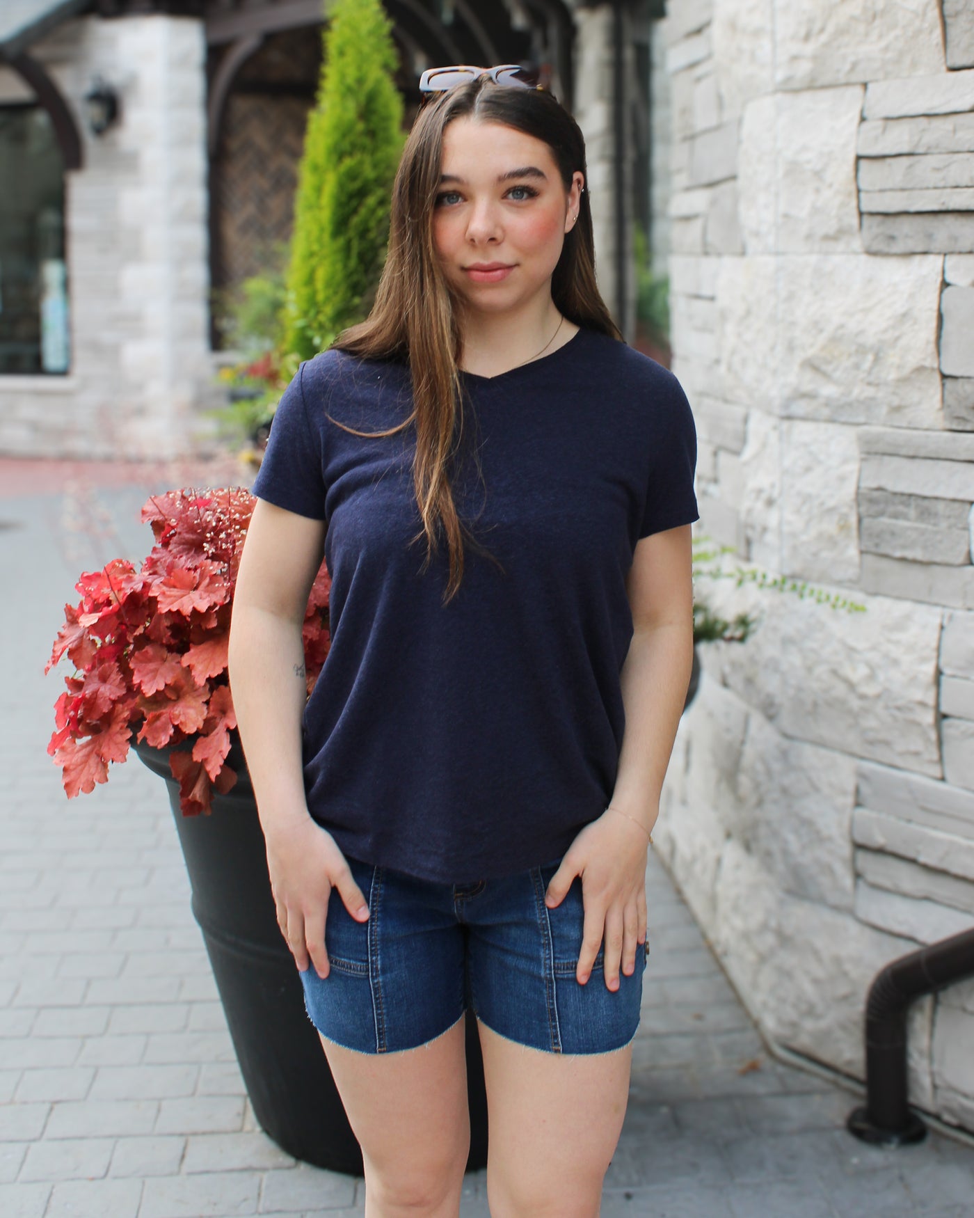 Linen V-Neck Tee