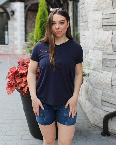 Linen V-Neck Tee