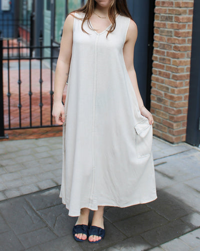 Linen Cargo Maxi Dress
