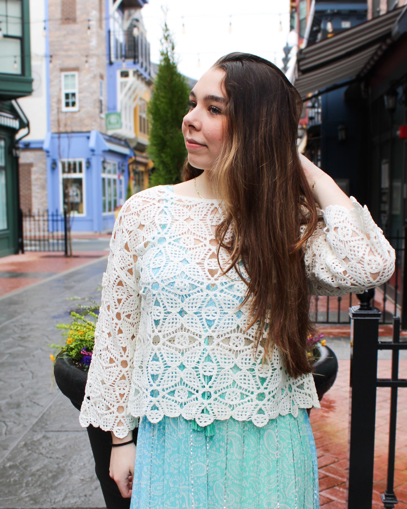 Crochet Boat Neck Top