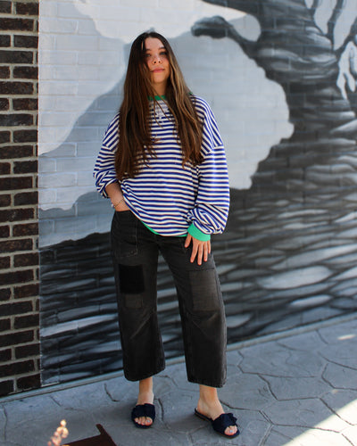 Classic Oversized Striped Crewneck