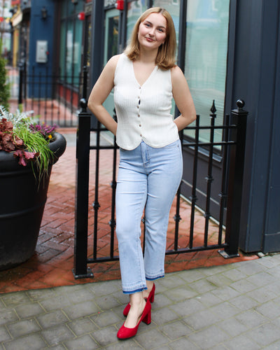 Sweater Vest with Wood Buttons