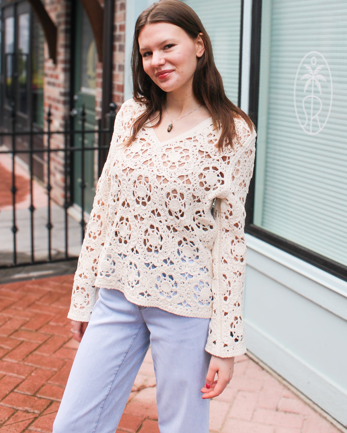 Crochet Bell Sleeve Sweater