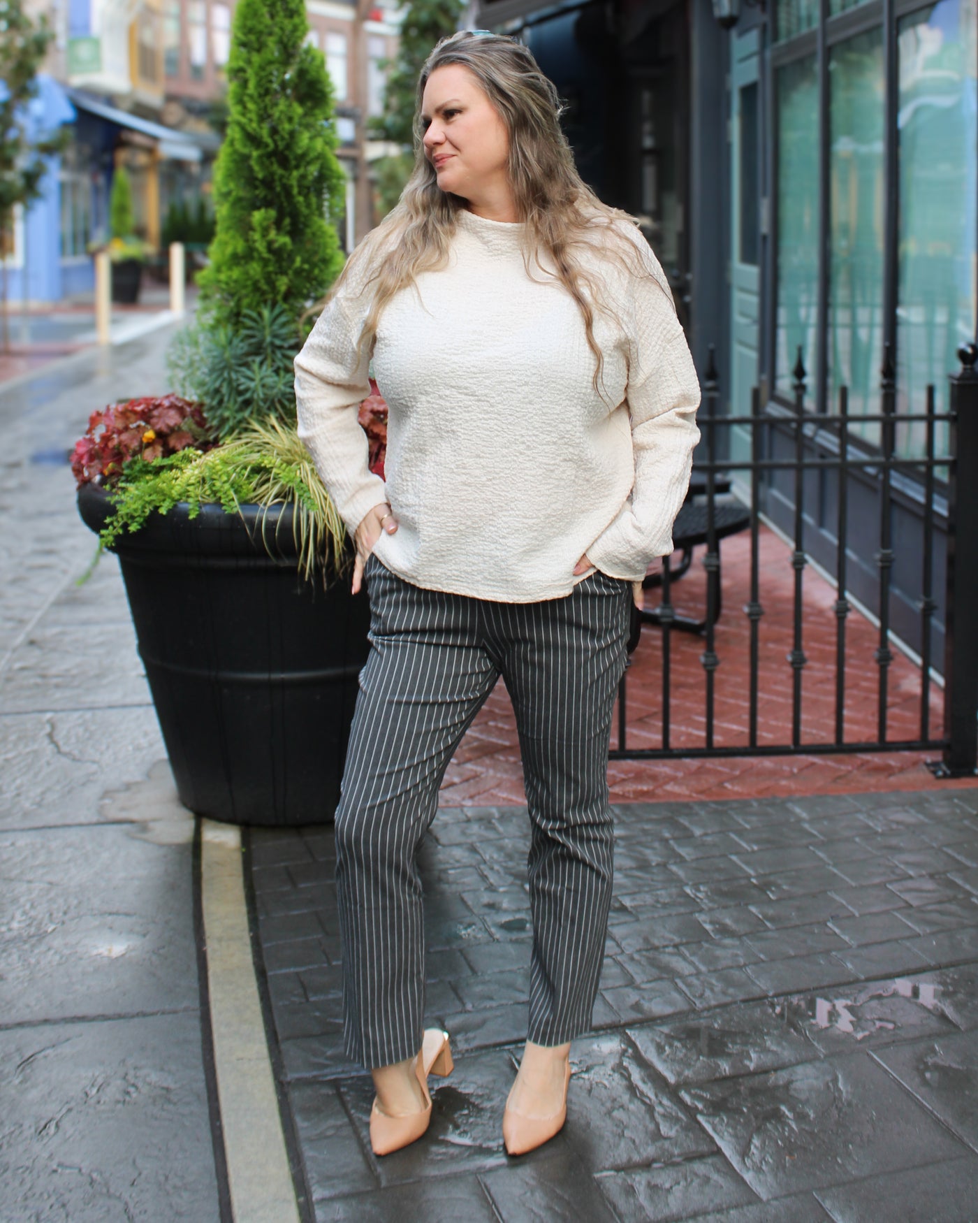 Moonstone Funnel Neck Top