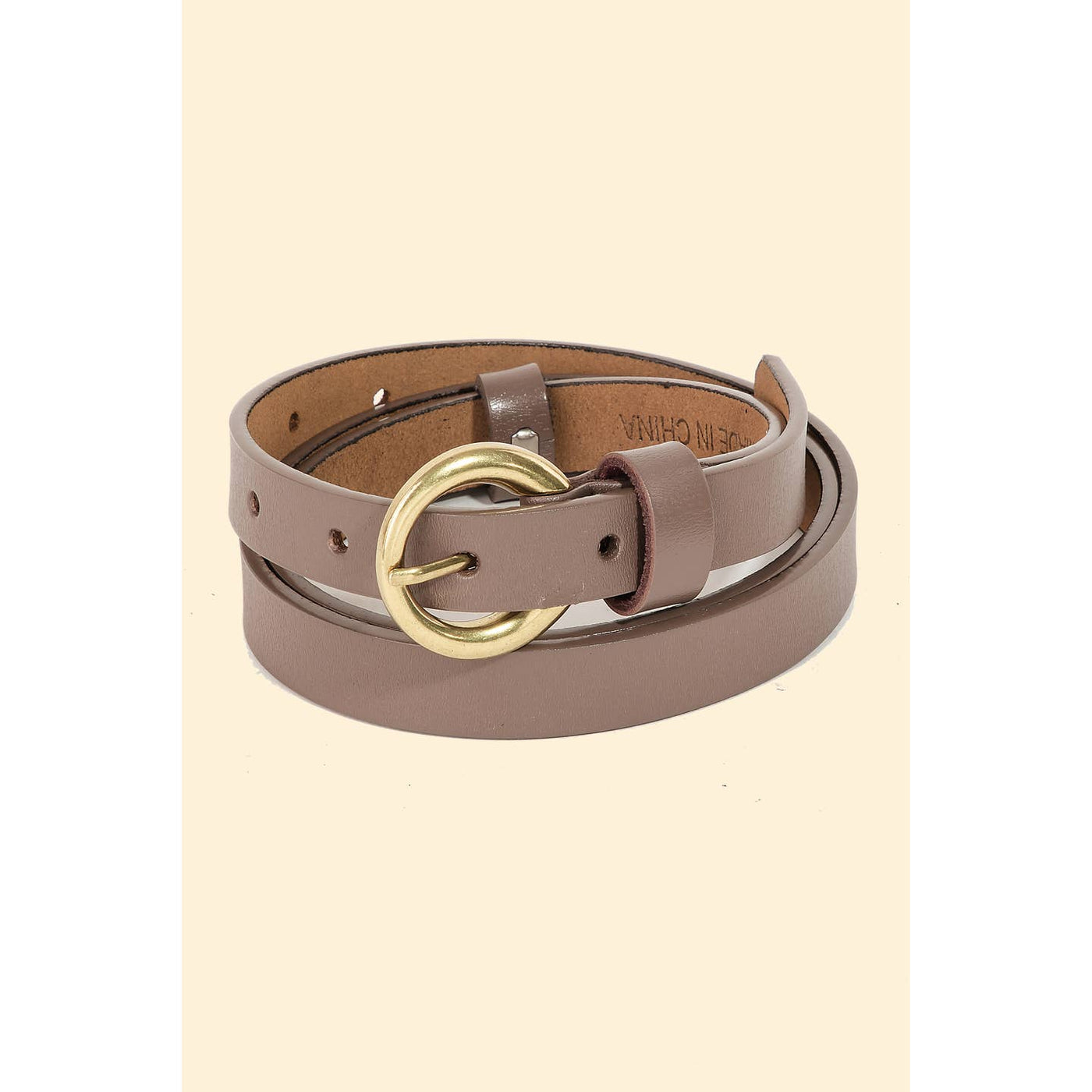Thin Circle Buckle Belt