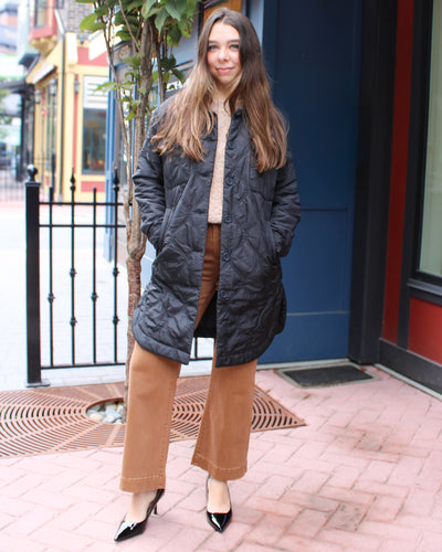 Quilted Long Button UpJacket