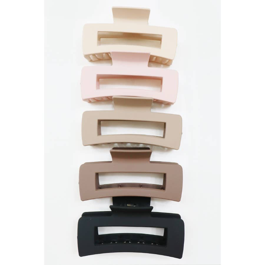 Large Matte Rectangle Hair Claw