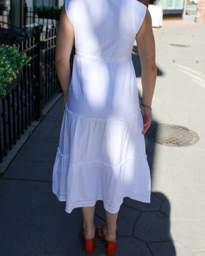 Macbeth Plunge Neckline Tiered Dress