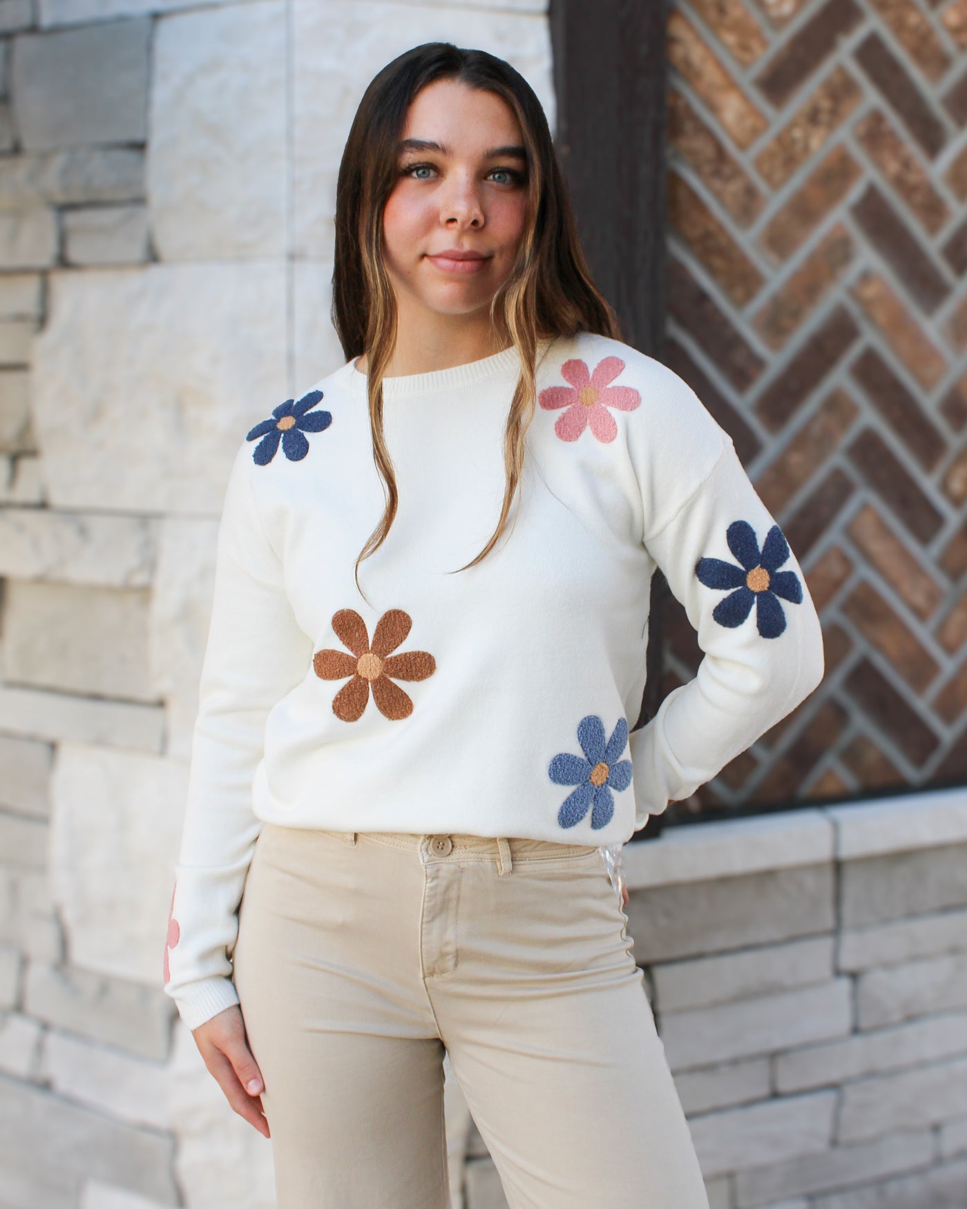 Boucle Flower Super Plush Sweater