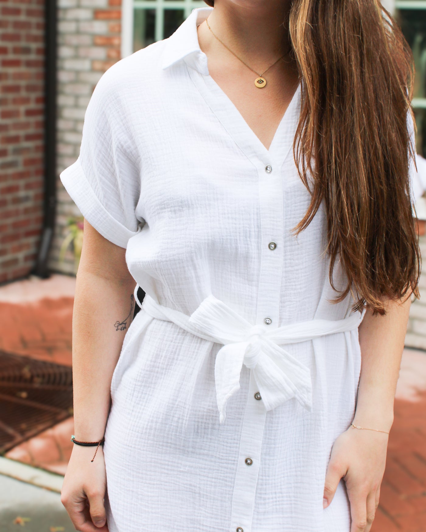 Belted Button Up Long Tunic