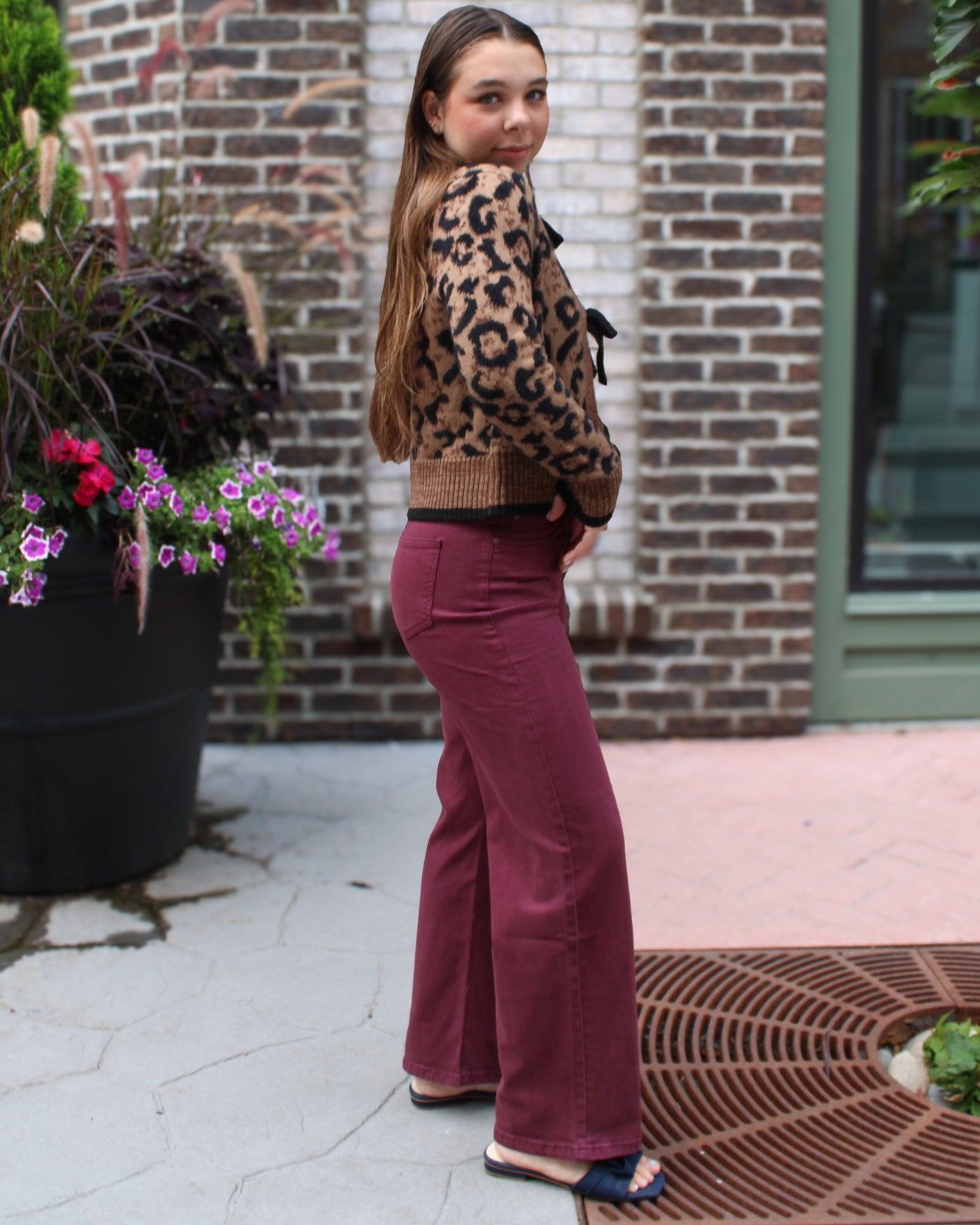 Bow Tie Leopard Cardigan