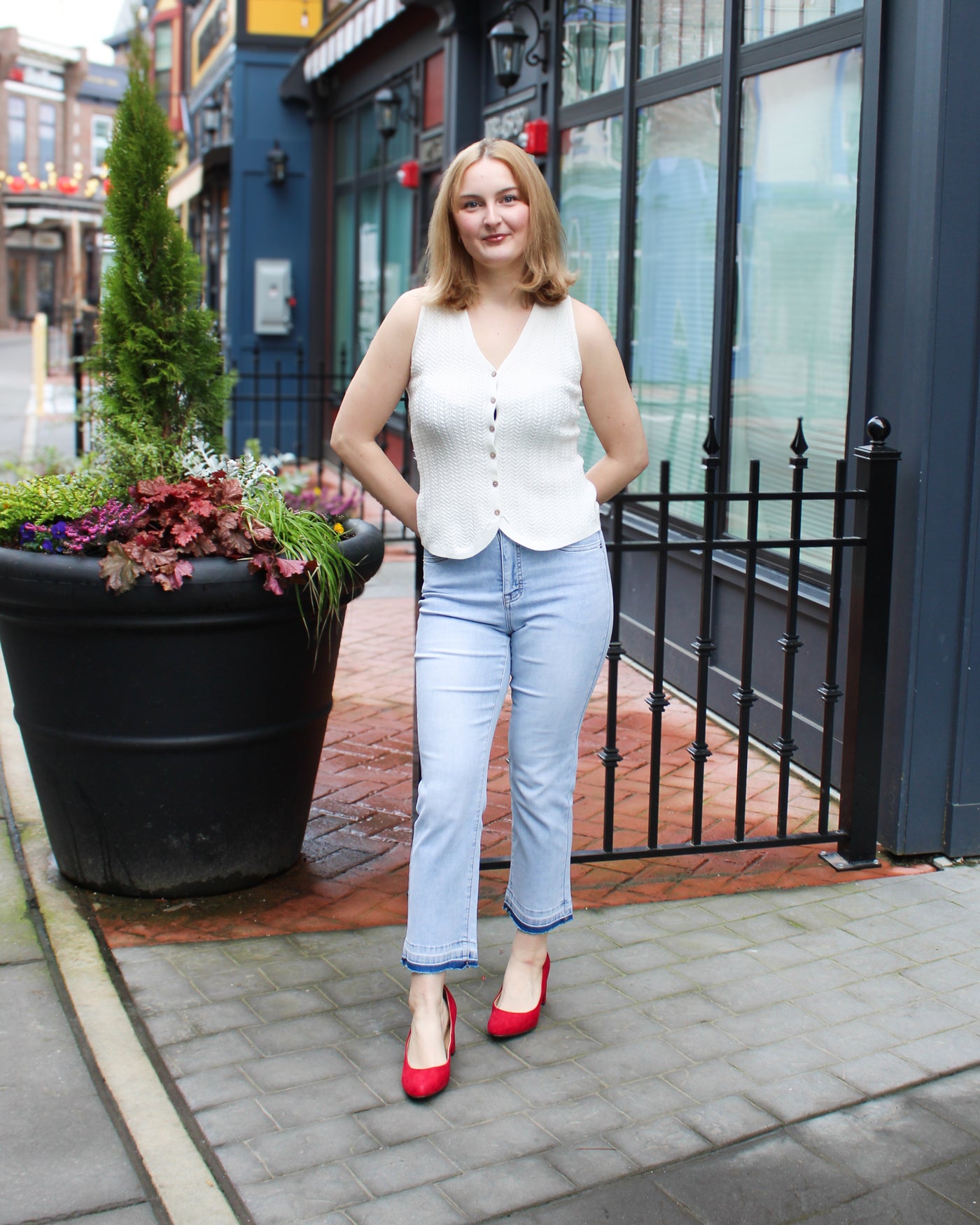 Sweater Vest with Wood Buttons