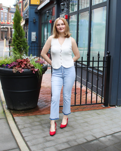 Sweater Vest with Wood Buttons