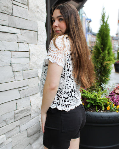 Crochet Short Sleeve Cardigan