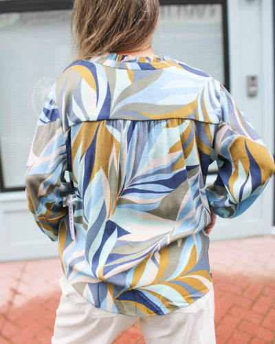 Moss Button Front Blouse