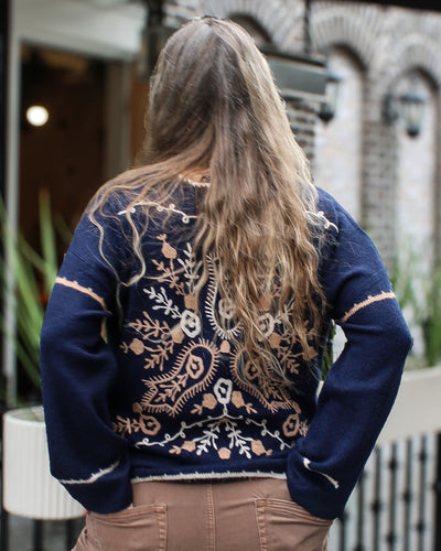 Notched Soutache Sweater