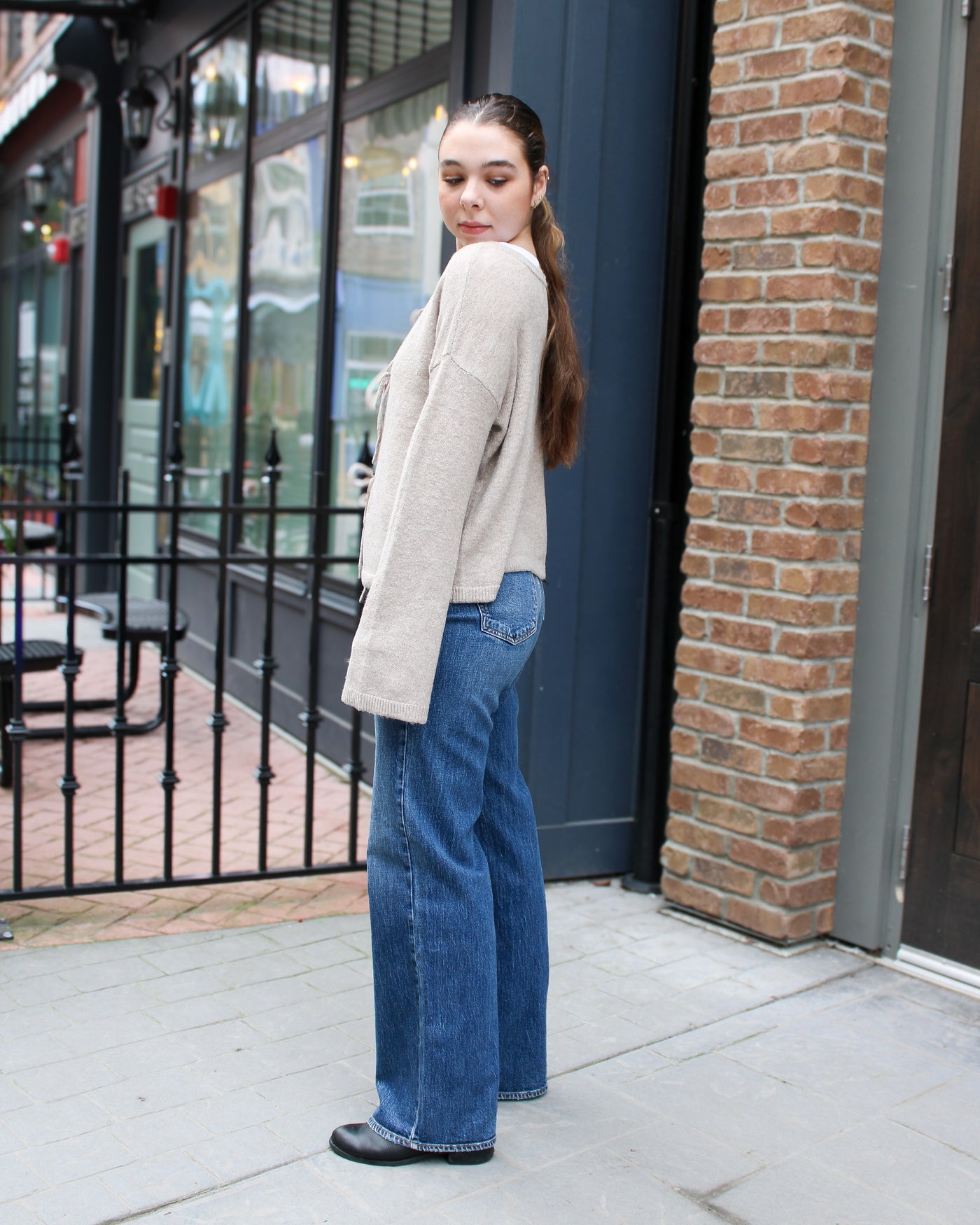 Reversible Tie Knit Sweater