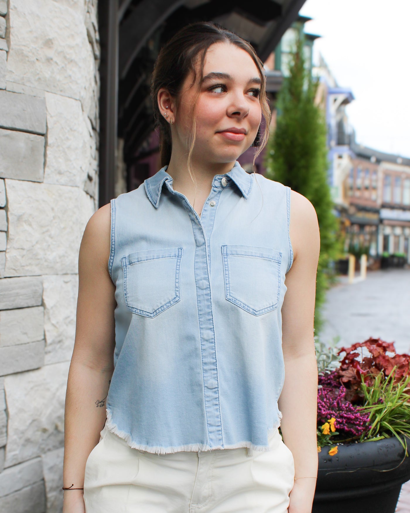 Bluetiful Sleeveless Denim Shirt