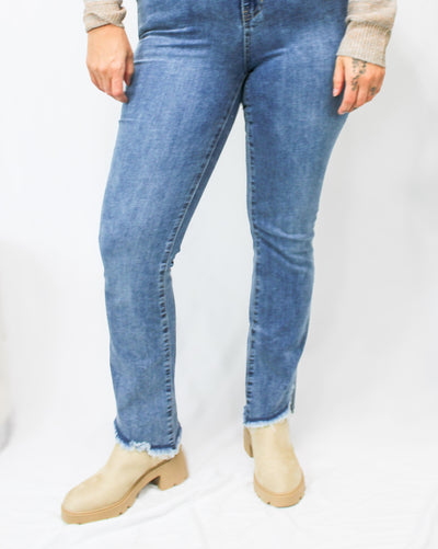 Asymmetrical Hem Bootcut Pant