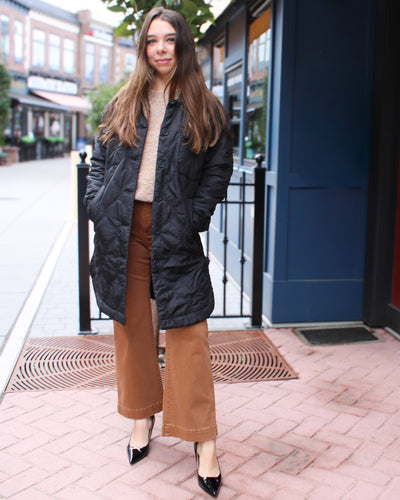 Quilted Long Button UpJacket