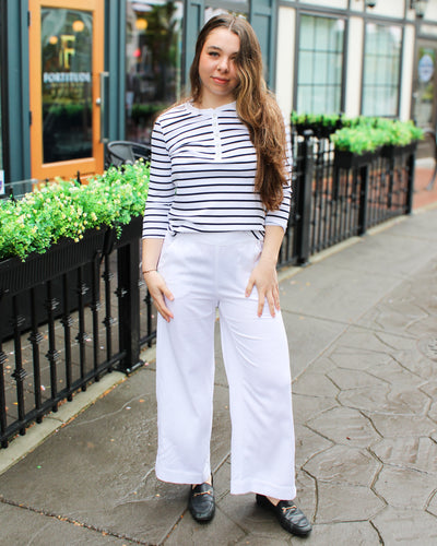 Linen Blend Pull-On Ankle Pant
