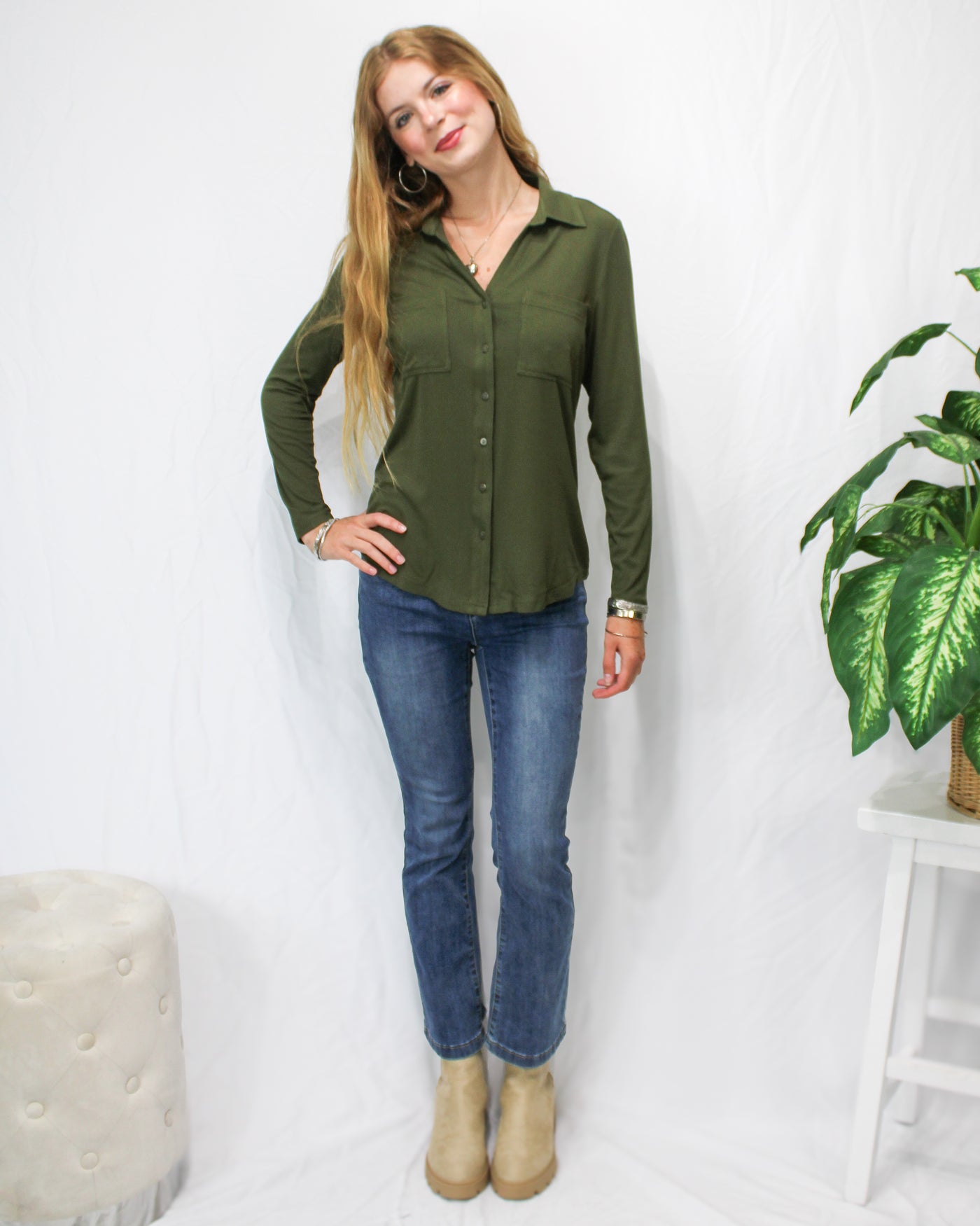 Soft Knit Button Down