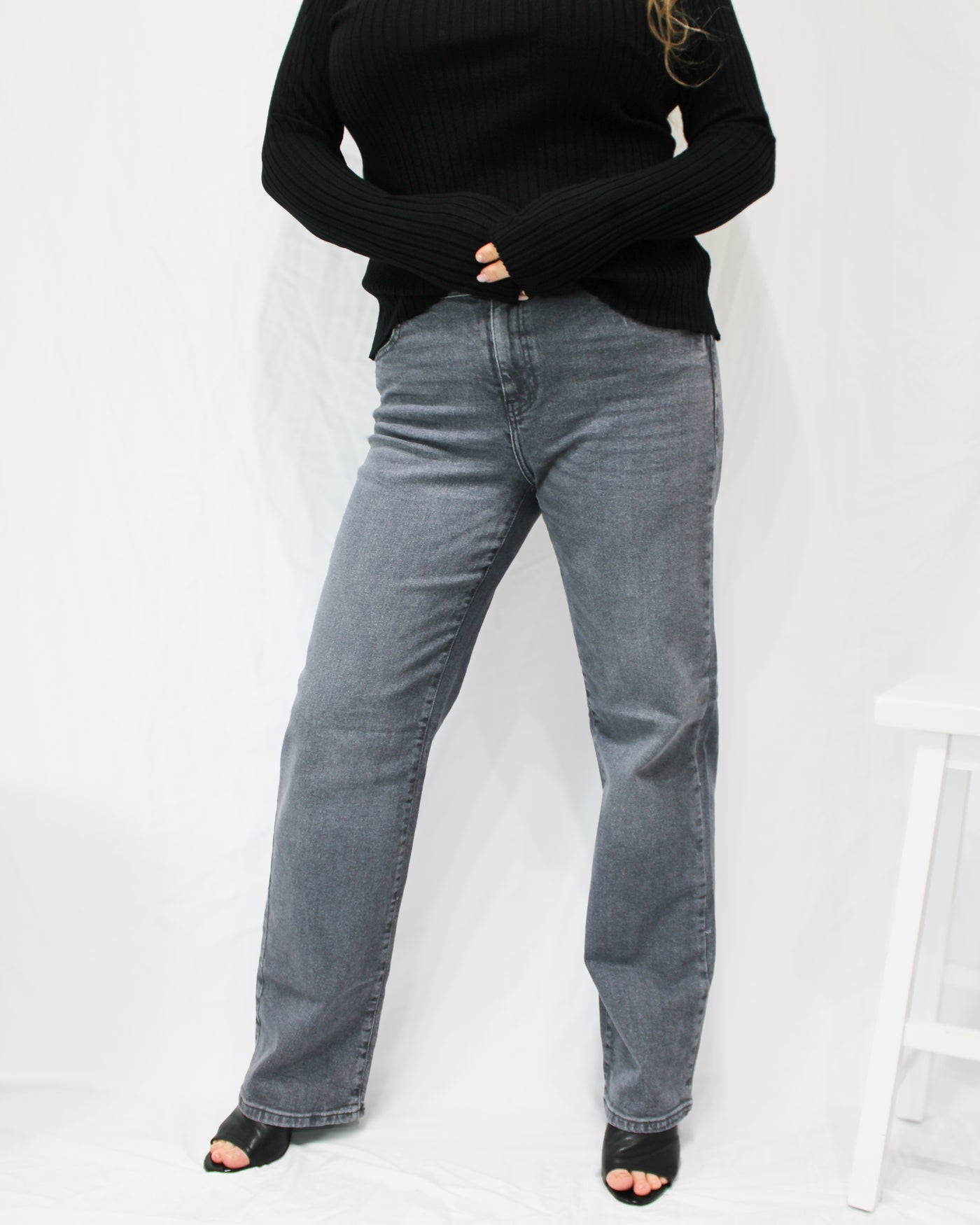 Yolanda Grey Wide Leg Jeans