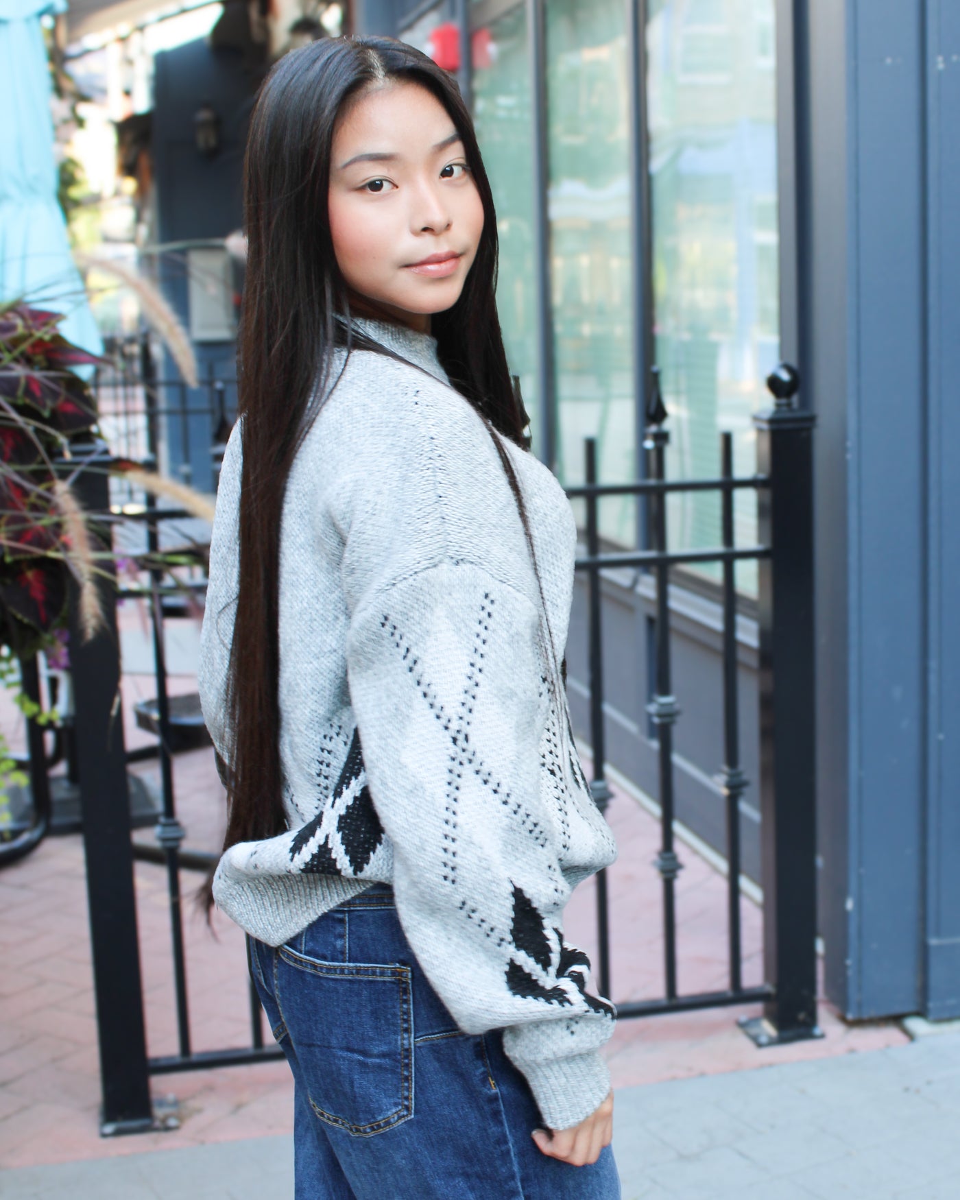 Nara Argyle Knit Sweater
