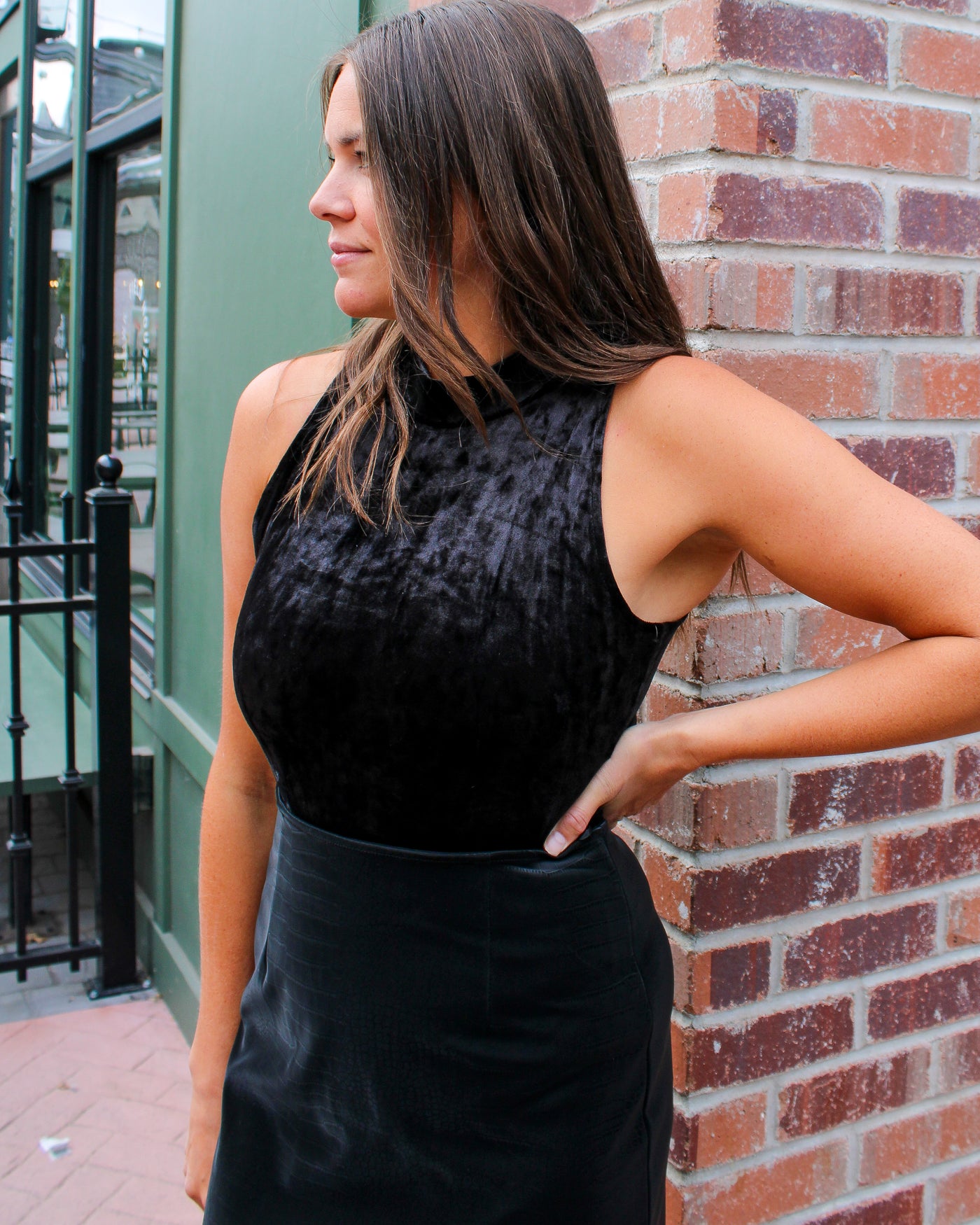 Mika Mockneck Velvet Bodysuit
