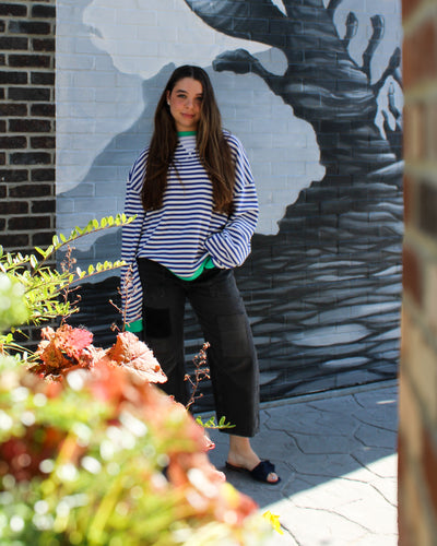 Classic Oversized Striped Crewneck