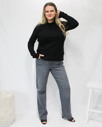 Ribbed Mock Neck Sweater
